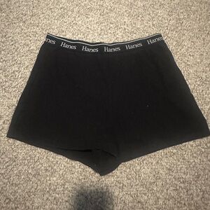 Hanes Men's Black Underwear with Logo Waistband